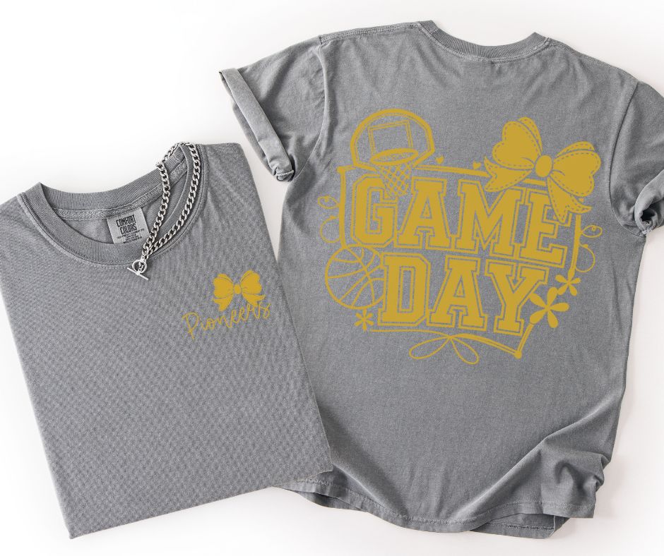 Pioneers - Vegas Gold (Basketball Game Day Mascots 2-in-1 front/back) - DTF