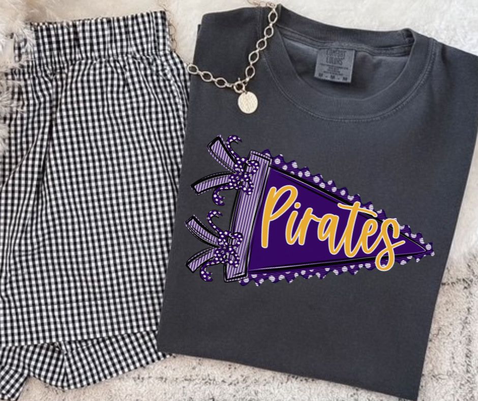 Pirates - Purple/Yellow Gold (Prepster Pennant Mascot) - DTF