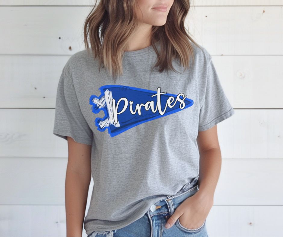 Pirates - Royal Blue/White (Pennant Party Mascots) - DTF