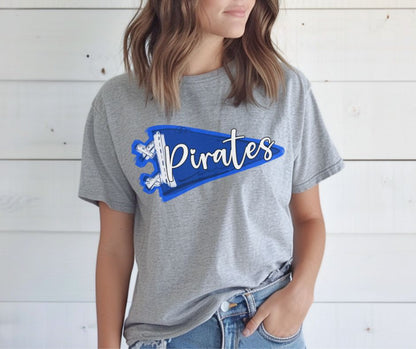 Pirates - Royal Blue/White (Pennant Party Mascots) - DTF