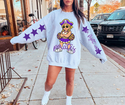 Pirates - Purple/Gold (Cheer Star Mascot) - DTF