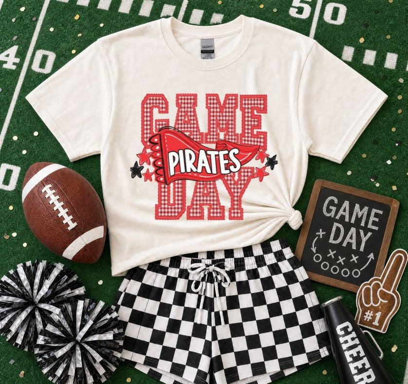 Pirates - Red/White (Preppy Game Day Pennant Mascot) - DTF