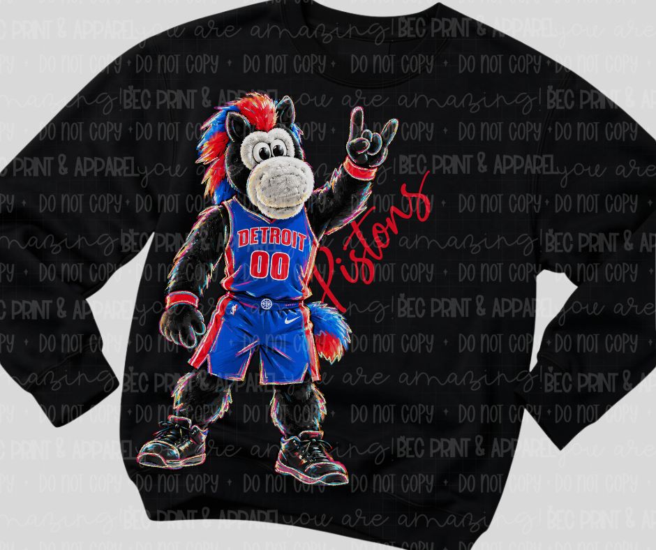 Pistons (Rockin NBA Mascot) - DTF