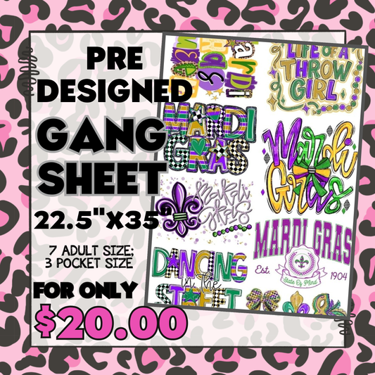 Mardi Gras - Pre-designed Gang Sheet