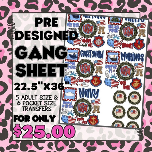 Military - Pre-designed Gang Sheet