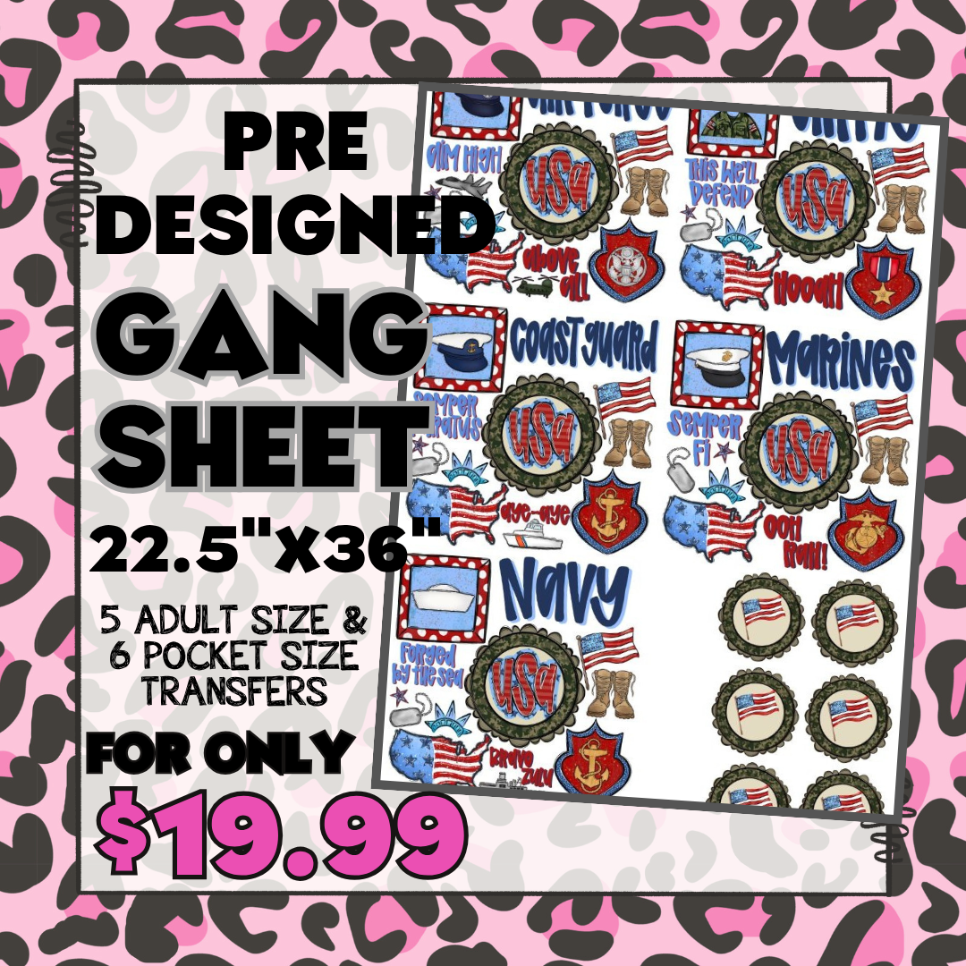 Military - Pre-designed Gang Sheet