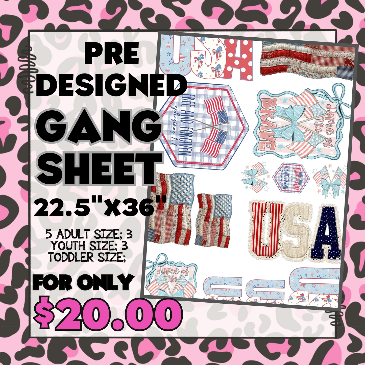 Patriotic - Pre-designed Gang Sheet