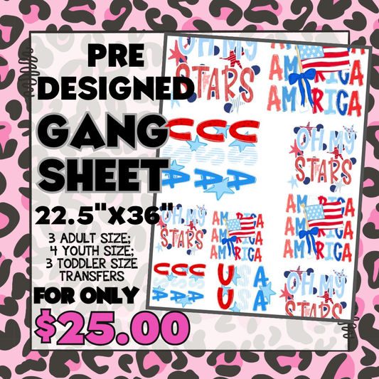 Stars and Stripes - Pre-designed Gang Sheet