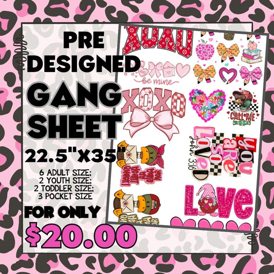 Valentines Day 2 - Pre-designed Gang Sheet