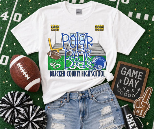 Polar Bears Bracken County HS - Royal Blue/White (Stadium Blitz Mascot) - DTF