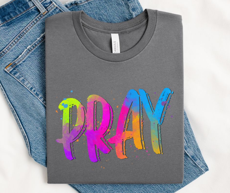 Pray (Bright Colored Graffiti Style Words) - DTF
