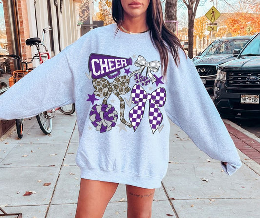 Cheer Bow Collection (purple/gray) - DTF