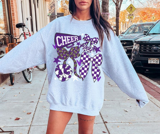 Cheer Bow Collection (purple/white) - DTF