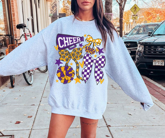 Cheer Bow Collection (purple/yellow gold) - DTF