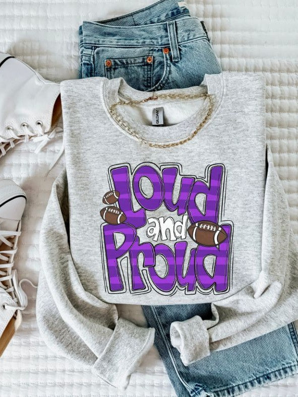 Loud and Proud Football (Purple) - DTF