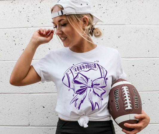 Sketchy Football and Bow - DTF