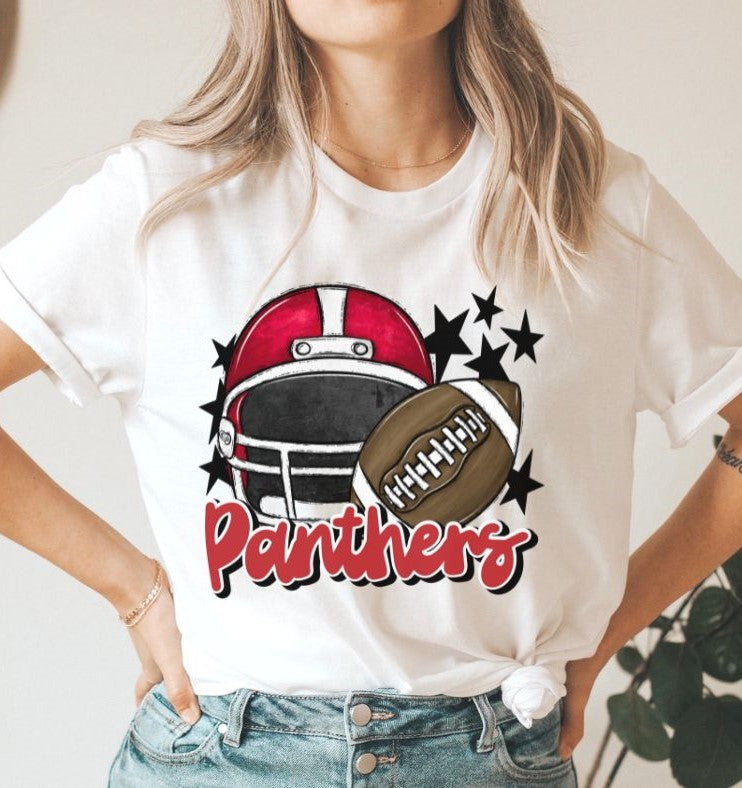 Panthers Mascot (stars - red helmet) - DTF