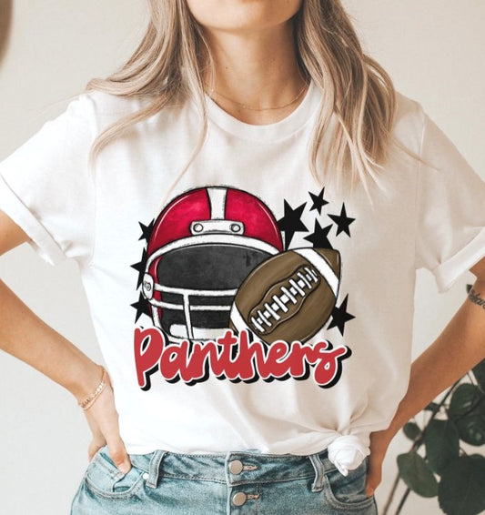 Panthers Mascot (stars - red helmet) - DTF