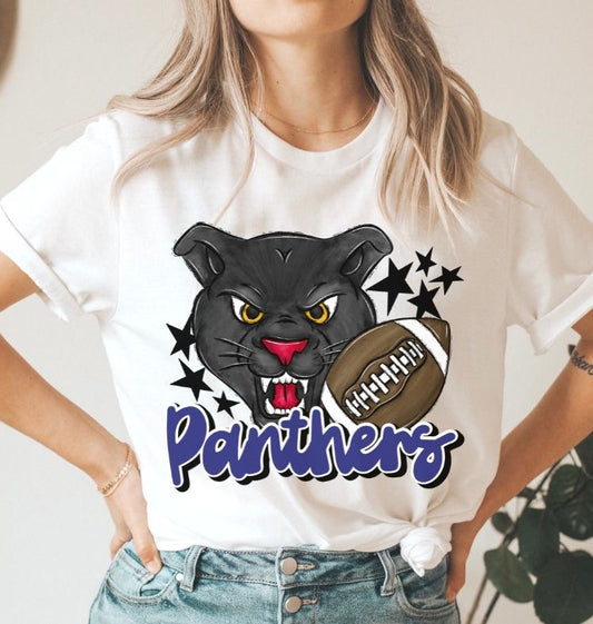 Panthers Mascot (stars - royal blue) - DTF