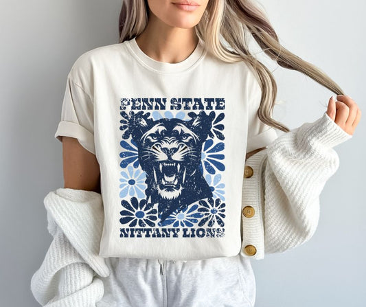 Penn State (Groovy Floral - College) - DTF