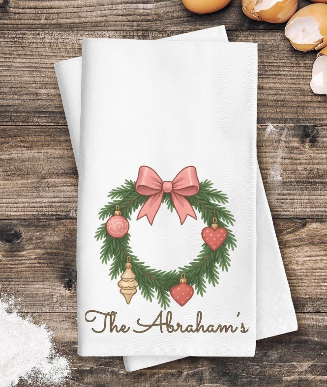 CUSTOM Personalized Christmas Wreath - DTF transfer - NO MOCK UP provided