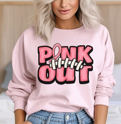 Pink Out (football stitches) - DTF