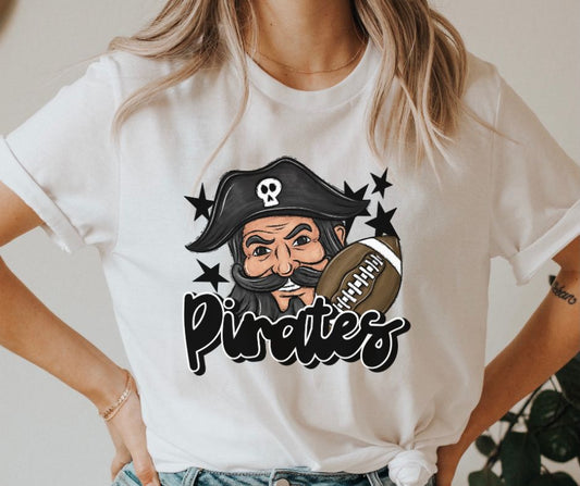 Pirates Mascot (stars - black) - DTF