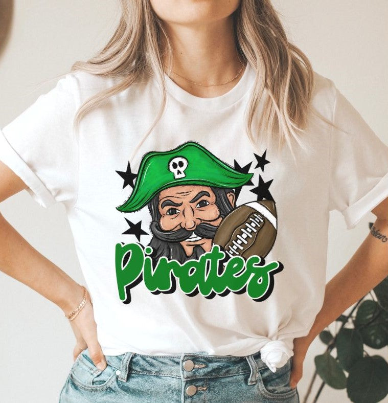 Pirates Mascot (stars - green) - DTF