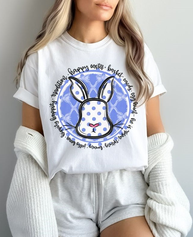 Polka Dotted Easter Bunny (BLUE) - DTF