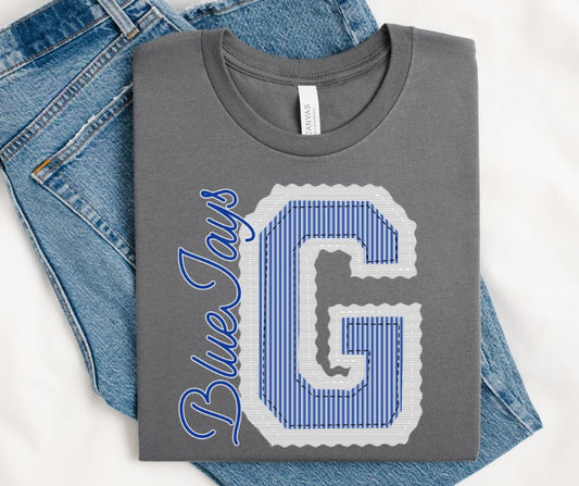 G - BlueJays Royal Blue/White (Prepster Mascot) - DTF