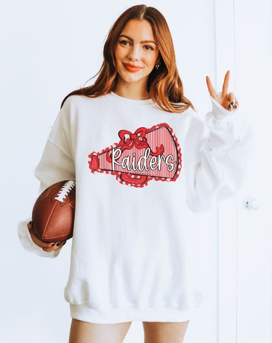 Raiders - Red (Prepster Megaphone Bow Mascot) - DTF