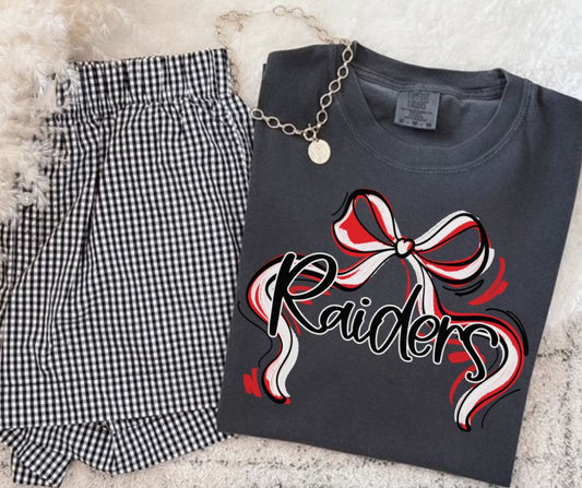 Raiders - Red/White (Ribbon Sports Bow School Spirit) - DTF