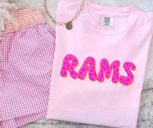 Rams (Pink Bubble Stars Mascot) - DTF