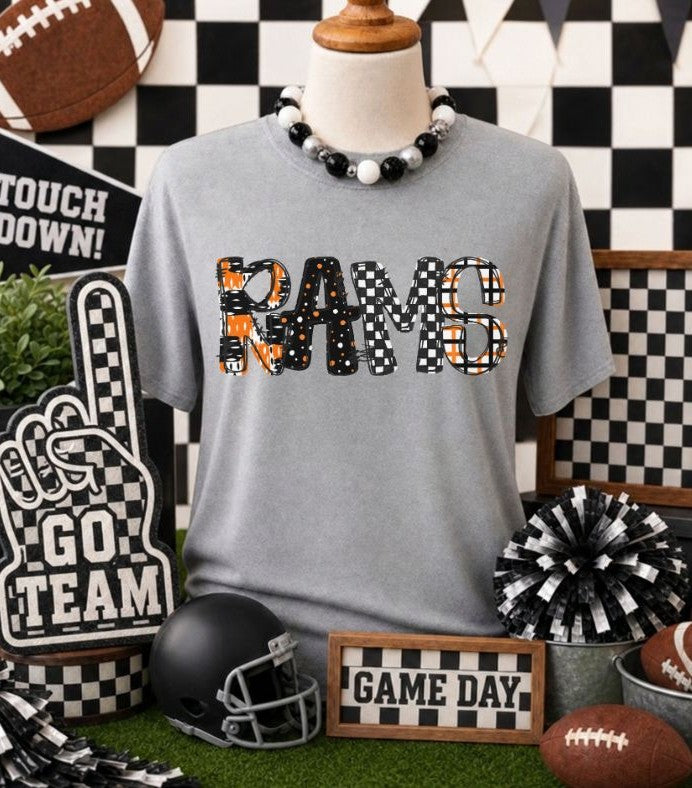 Rams - Orange (Game Day Patterns Mascot) - DTF