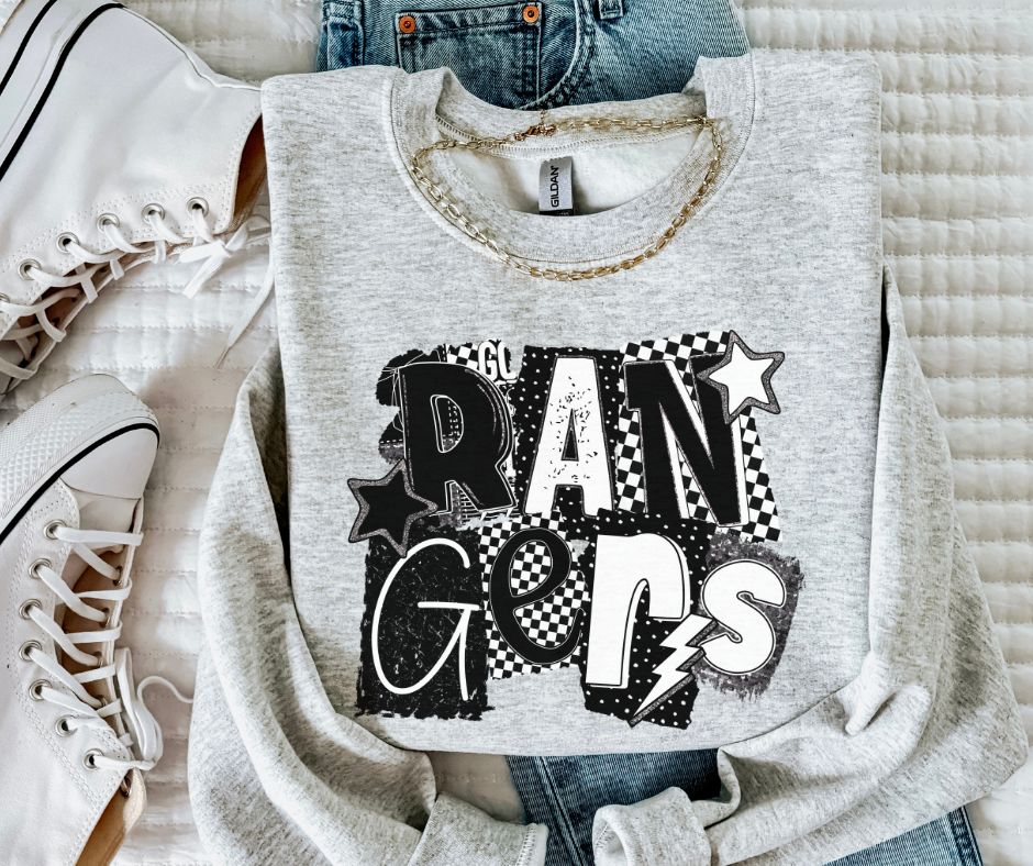 Rangers (BW Collage Mascot) - DTF