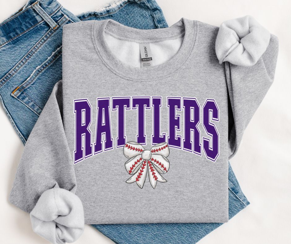 Monogram Rattler Rattlers - Baseball Purple (Mascot Sport Bow) - DTF – BEC Print & Apparel