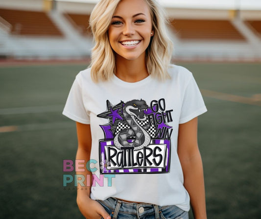 Rattlers - Purple (Go Fight Win Star Mascot) - DTF