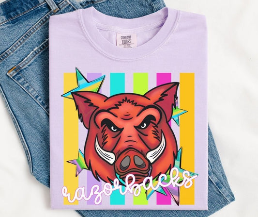 Razorbacks (Colorful Stripes Mascot) - DTF