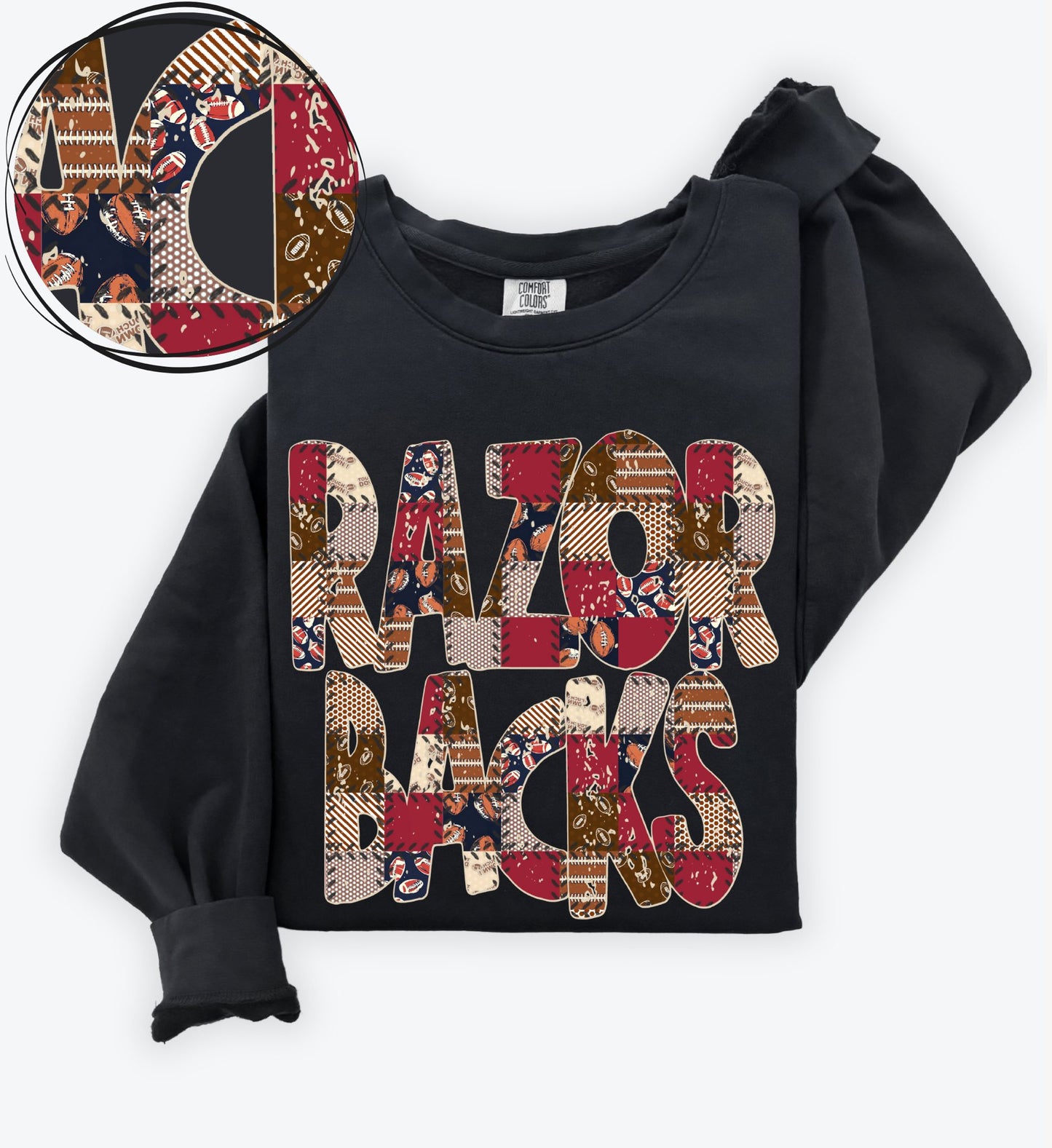 Razorbacks (Quilted Patchwork Football Teams) - DTF