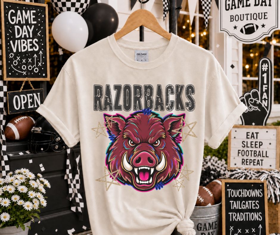 Razorbacks (Grunge Varsity Mascot) - DTF