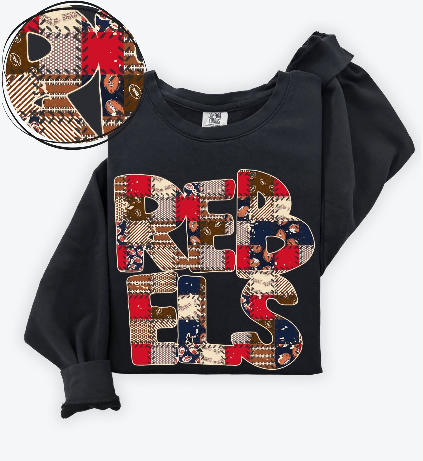 Rebels (Quilted Patchwork Football Teams) - DTF