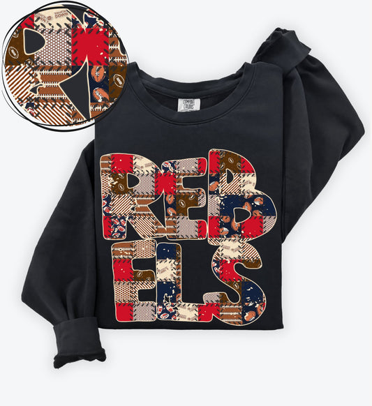 Rebels (Quilted Patchwork Football Teams) - DTF