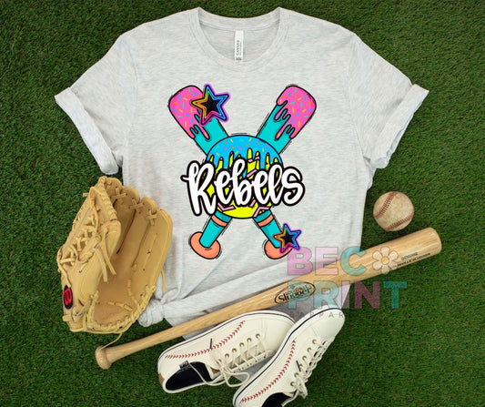 Rebels (Softball Drip) - DTF