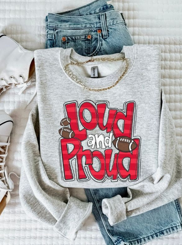 Loud and Proud Football (Red) - DTF