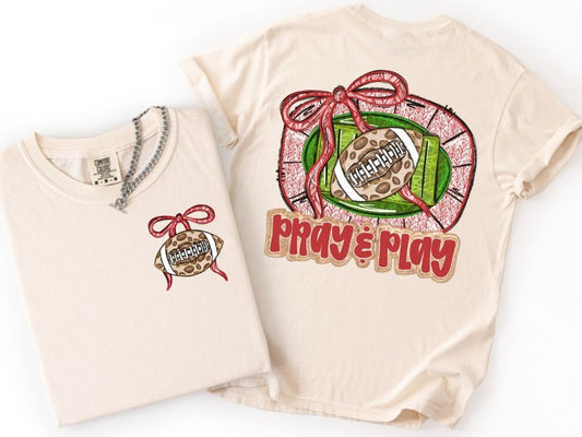 Pray and Play Football - Red (2-in-1 front/back design) - DTF