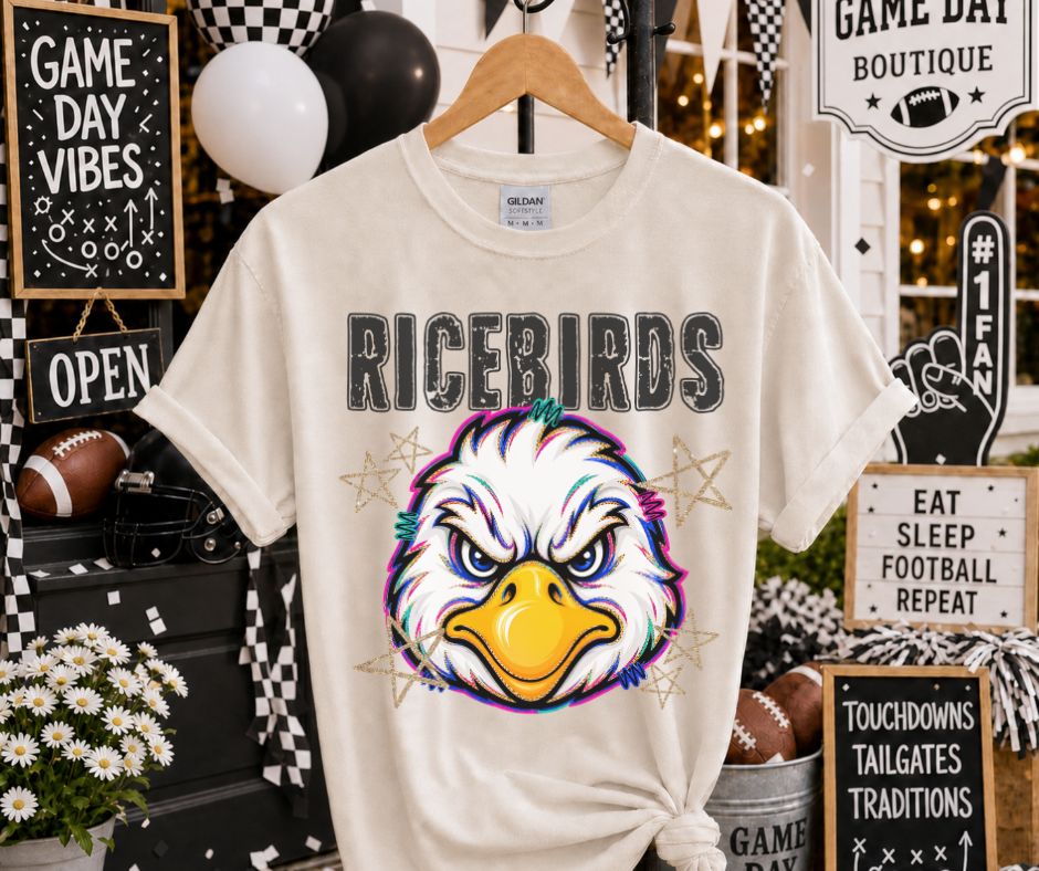 Ricebirds (Grunge Varsity Mascot) - DTF