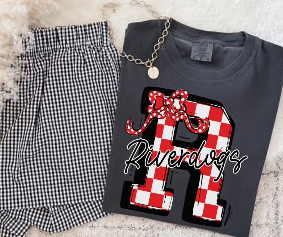 Riverdogs - Red (Checkered Coquette Mascot)  - DTF