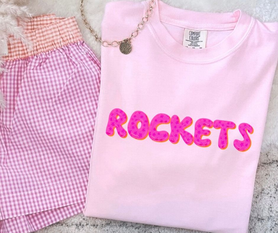 Rockets (Pink Bubble Stars Mascot) - DTF