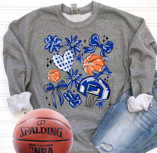 Play Ball Collage - Royal Blue (Basketball) - DTF