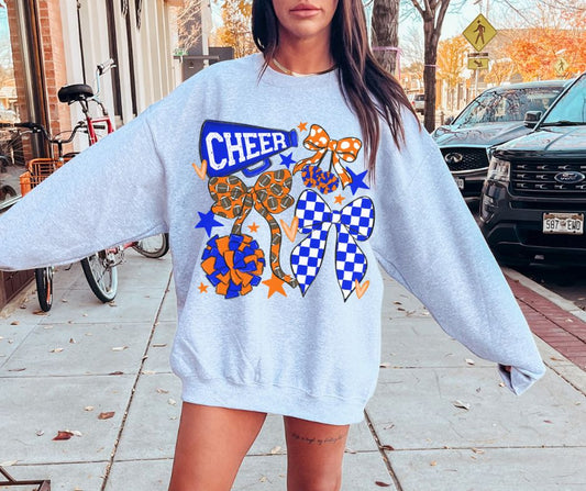 Cheer Bow Collection (royal blue/orange) - DTF